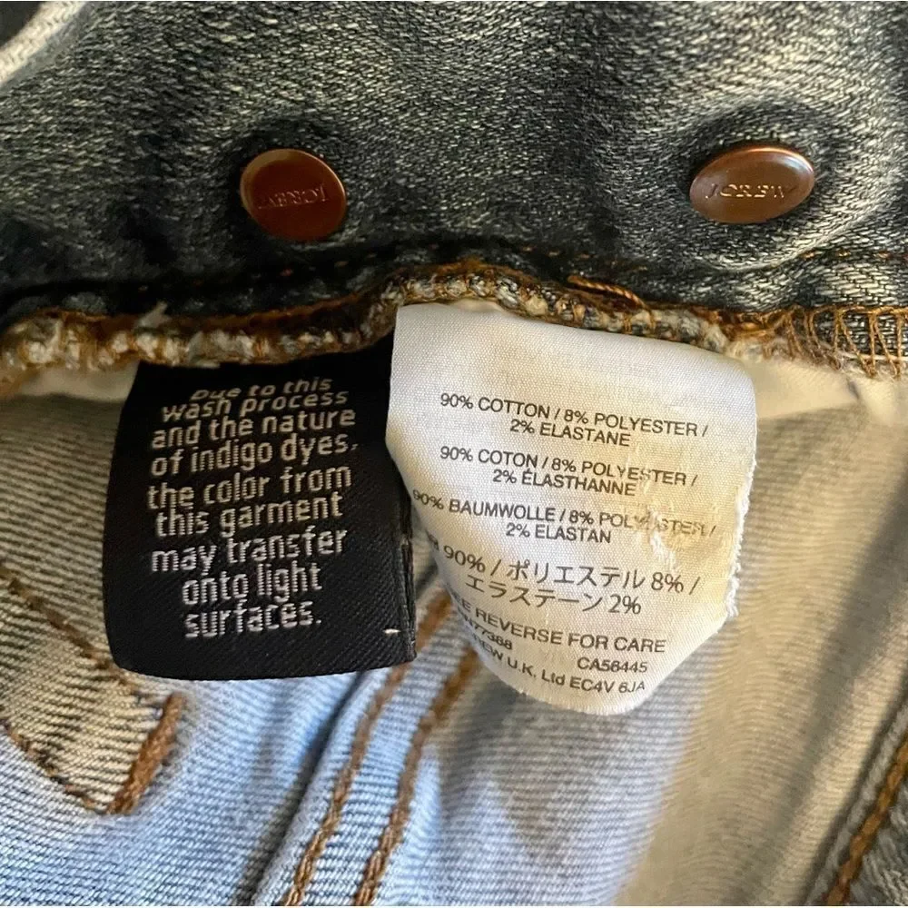J. Crew vintage straight button front jeans. Size 30.